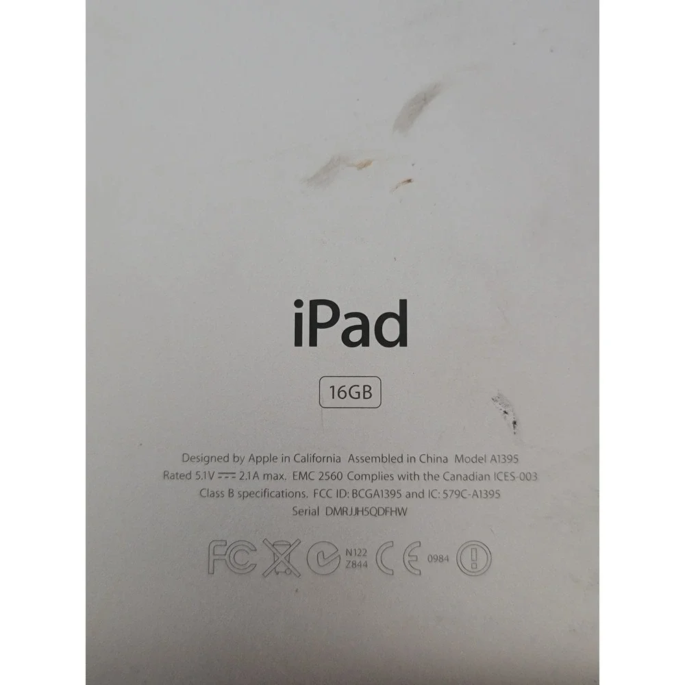 Apple iPad 2 A1395 16 GB, Wi-Fi, 9.7 in‎ - White
